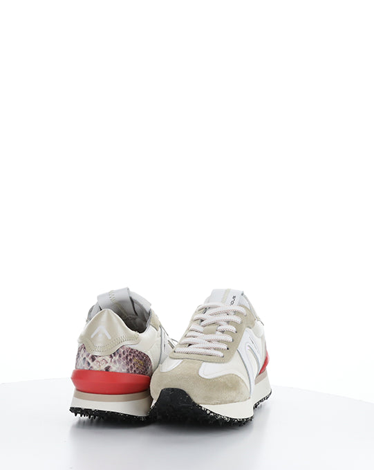 12127W Off White Combi Leather/Textile