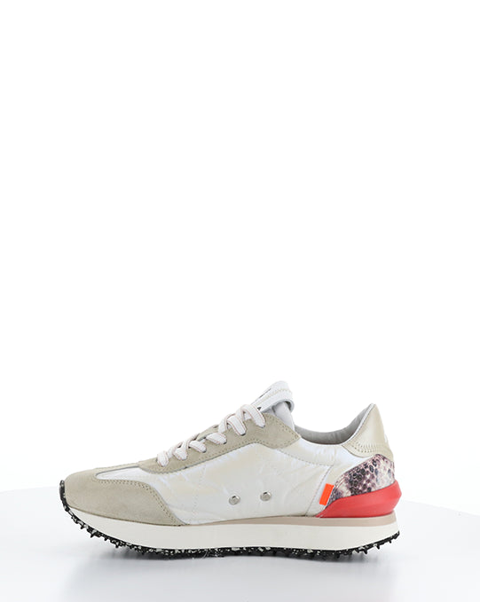12127W Off White Combi Leather/Textile