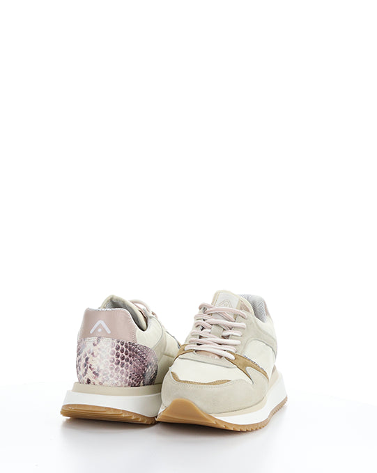 12141W Beige Combi Leather/Textile