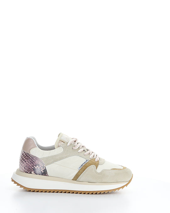 12141W Beige Combi Leather/Textile