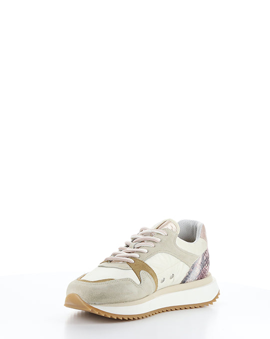 12141W Beige Combi Leather/Textile