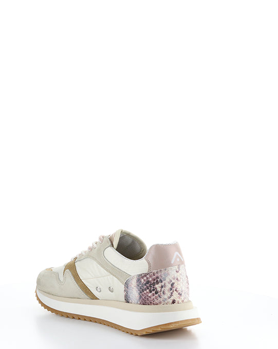 12141W Beige Combi Leather/Textile