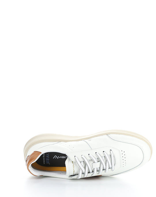 12863 White/Cognac Leather