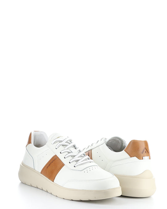 12863 White/Cognac Leather
