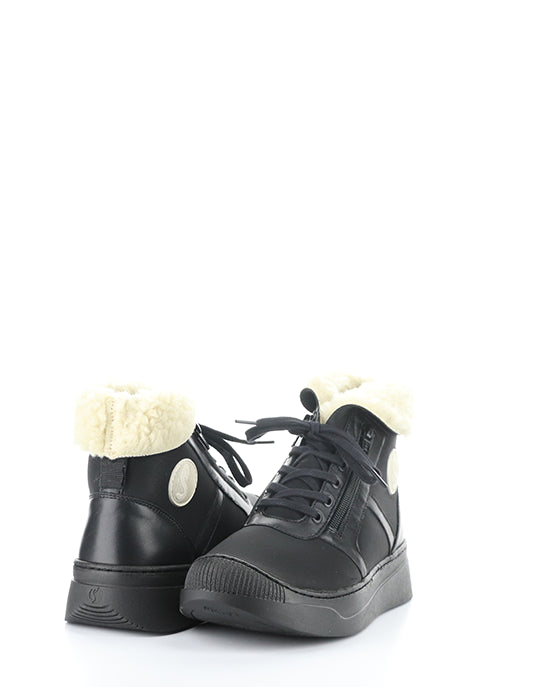Alio759Sof 004 Black Smooth Leather/Faux Fur
