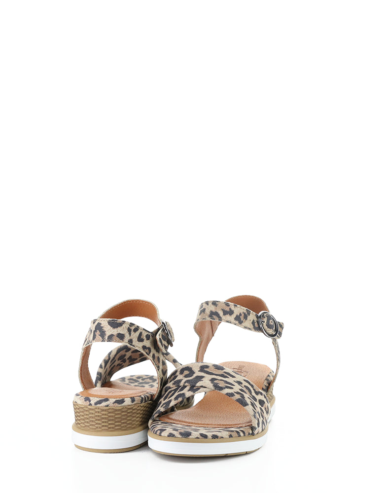 Avon Tan/Leopard Suede Print