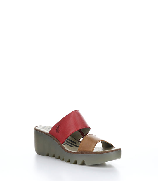 Besy357Fly 003 Tan/Cherry Red Verona Leather