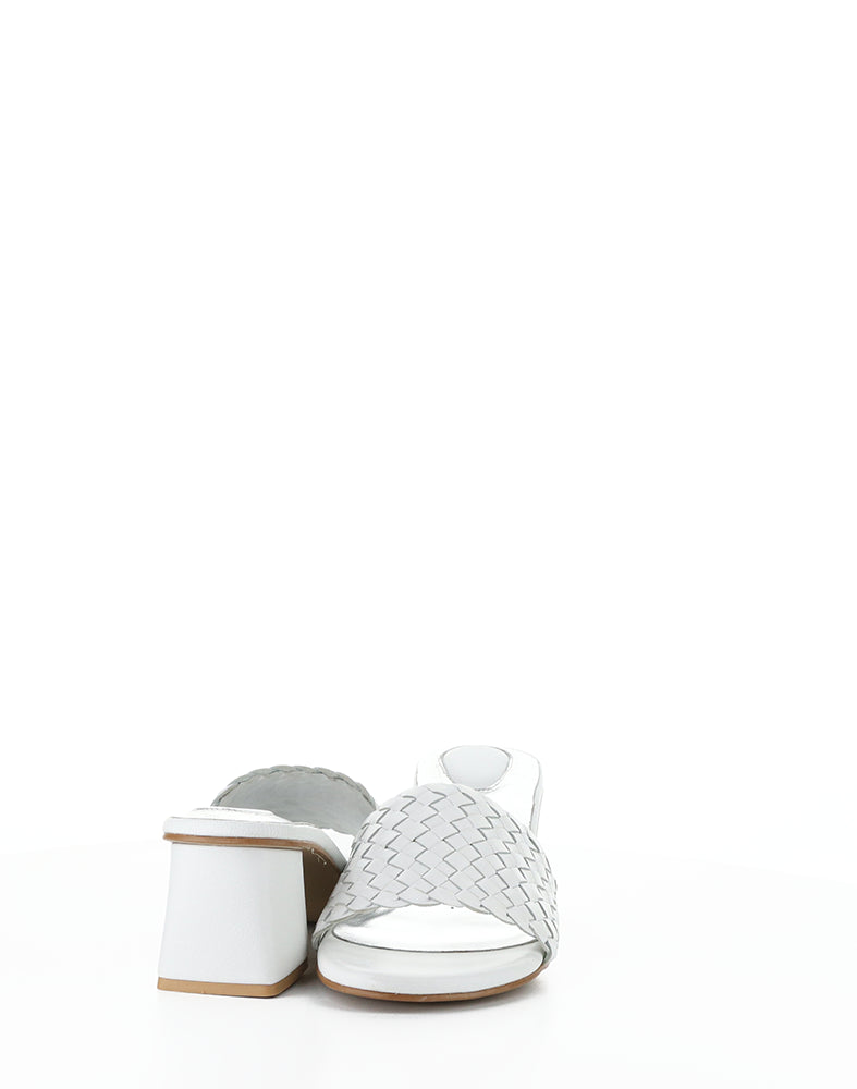 Wella White Woven Leather