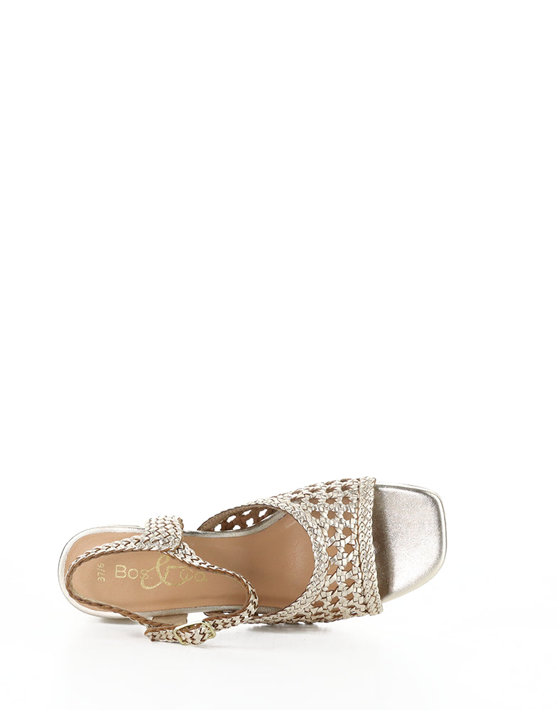 Wendi Lt Gold Woven Leather