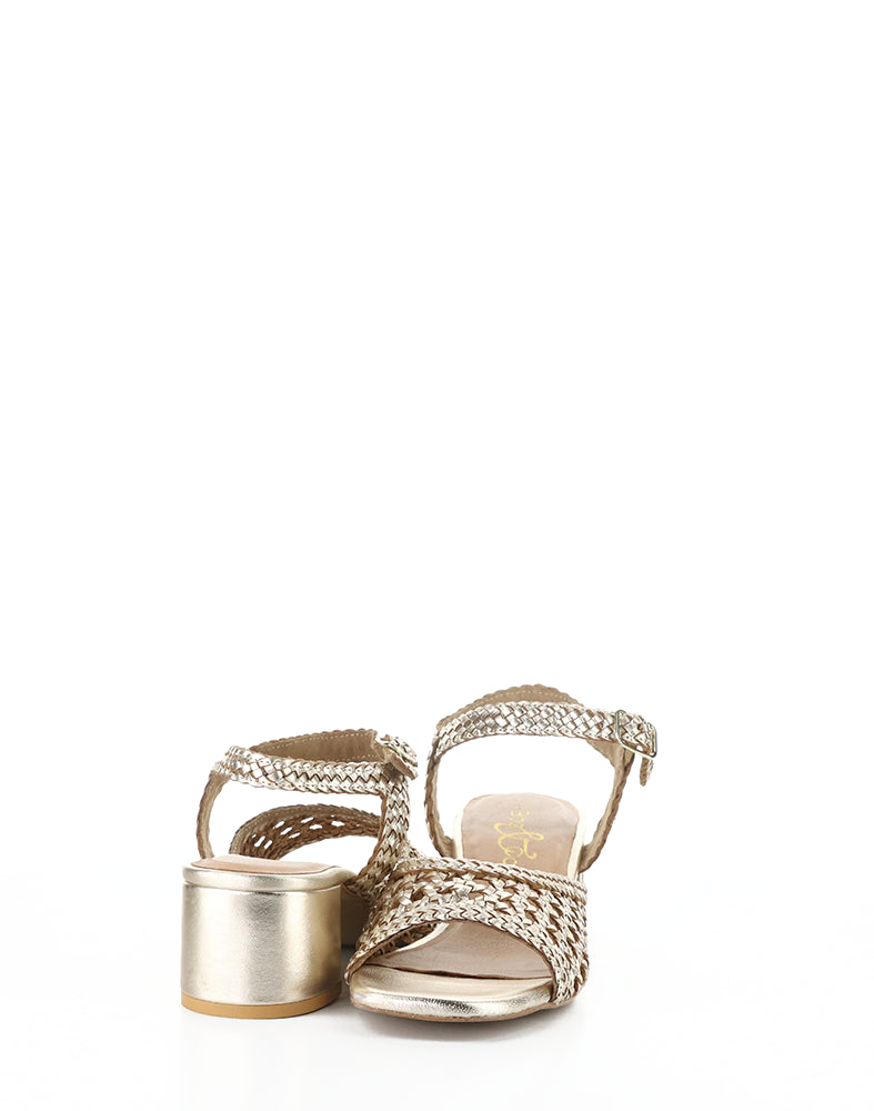 Wendi Lt Gold Woven Leather