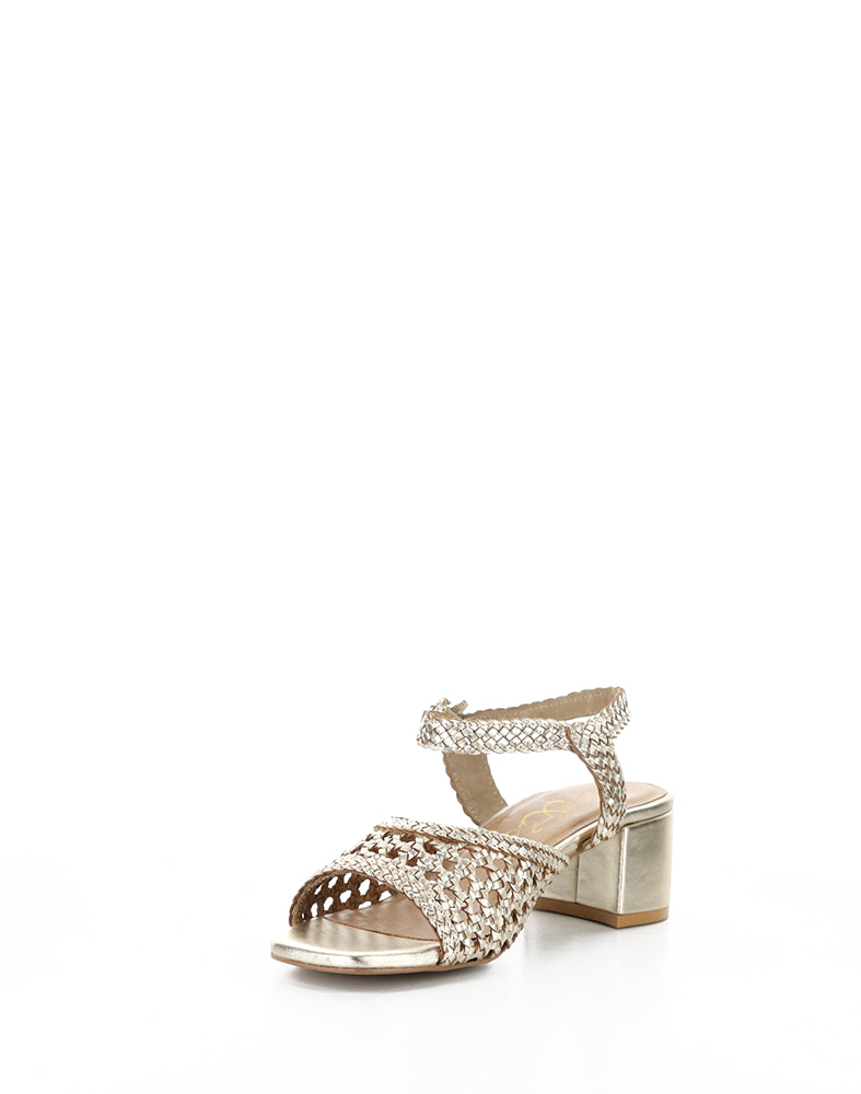 Wendi Lt Gold Woven Leather