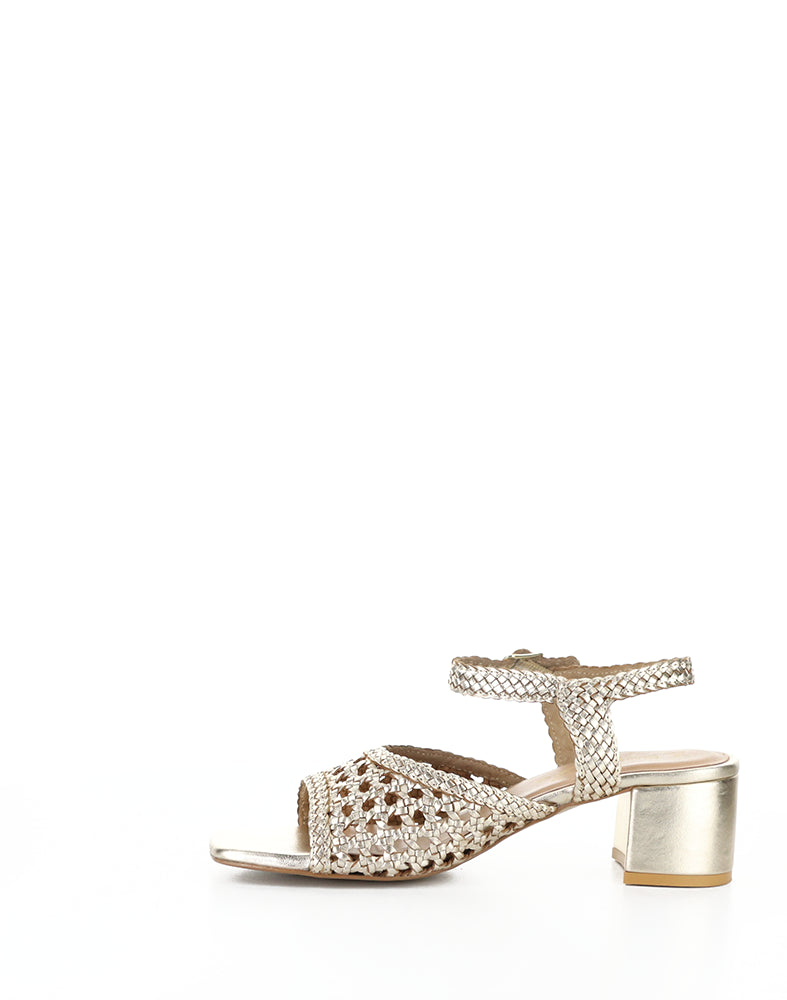 Wendi Lt Gold Woven Leather