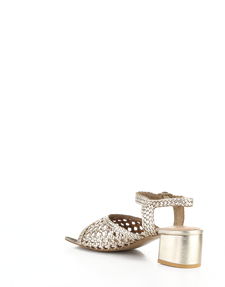 Wendi Lt Gold Woven Leather