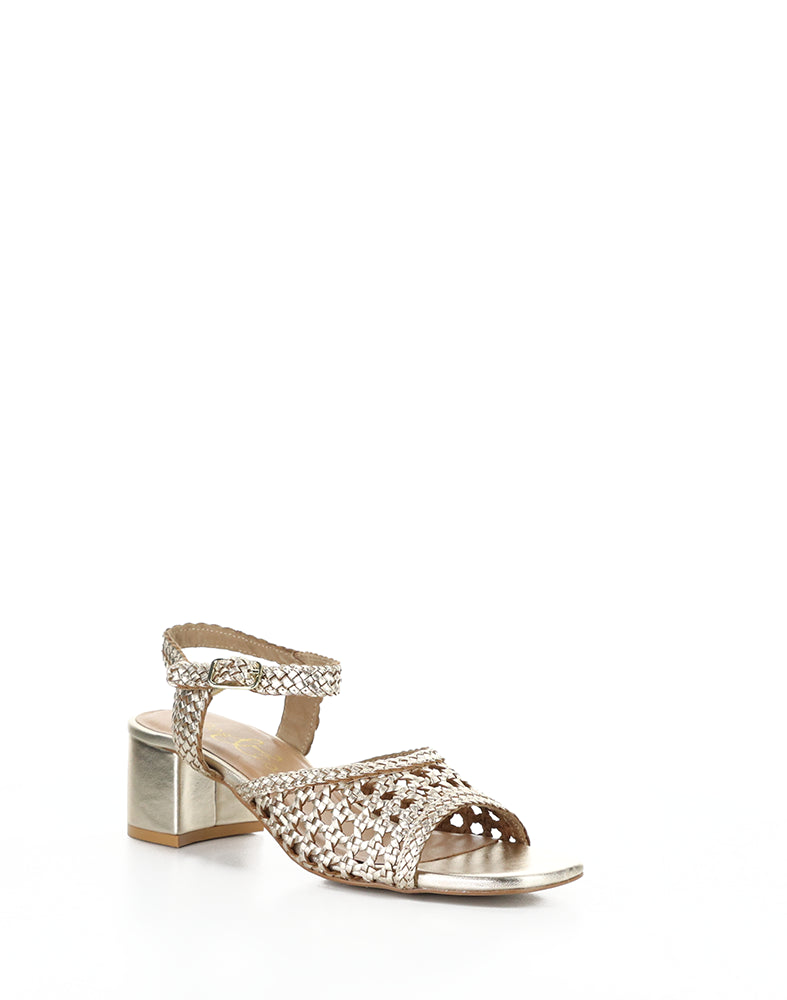 Wendi Lt Gold Woven Leather