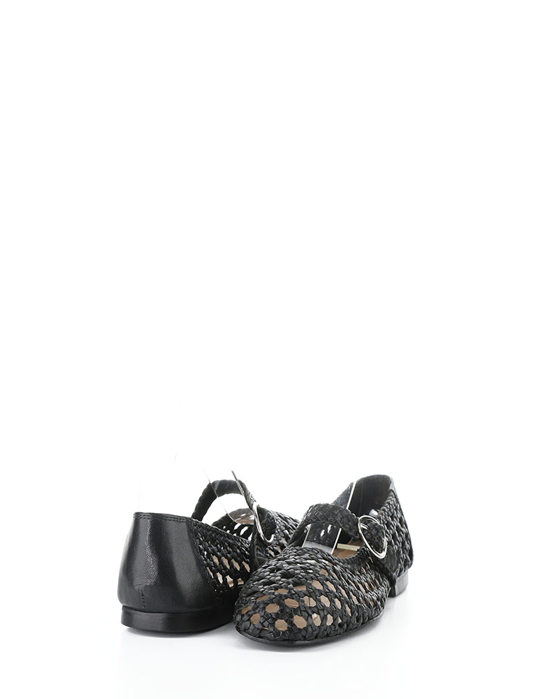 Wilda Black Woven Leather