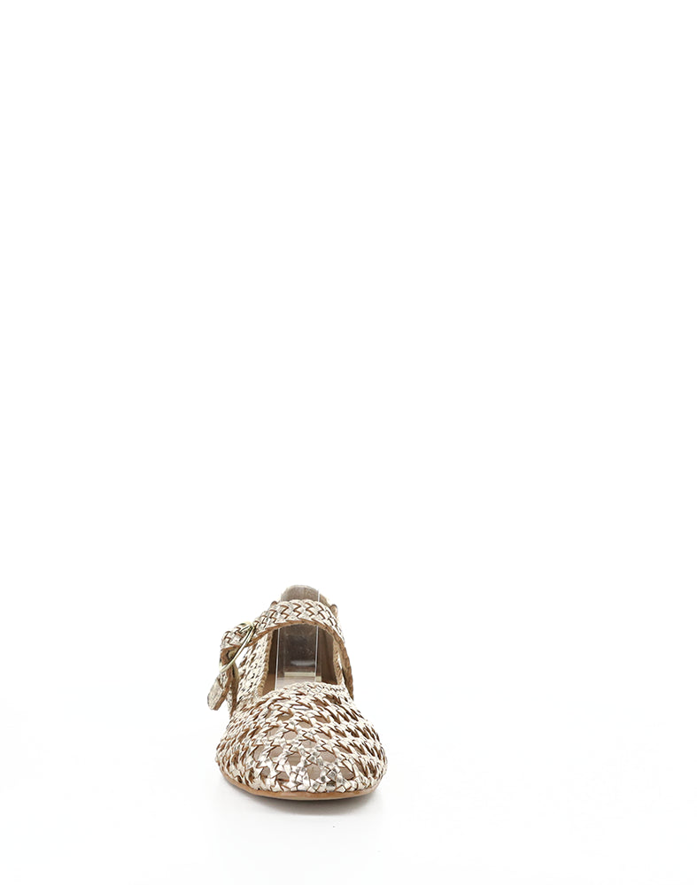 Wilda Gold Woven Leather