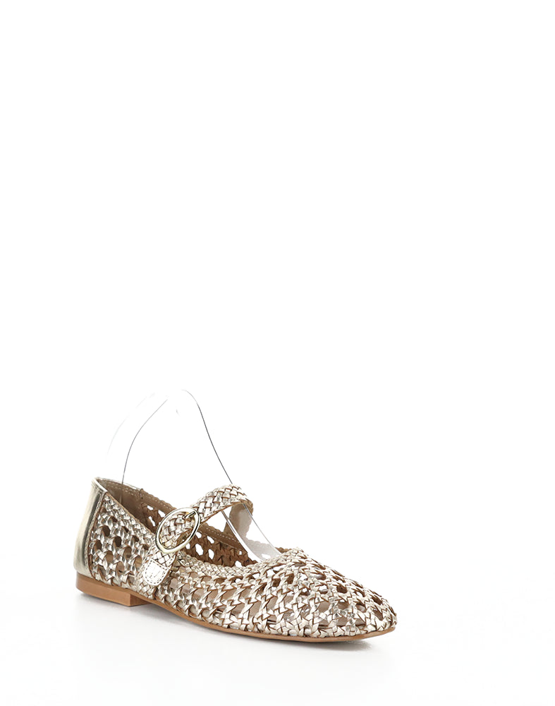 Wilda Gold Woven Leather