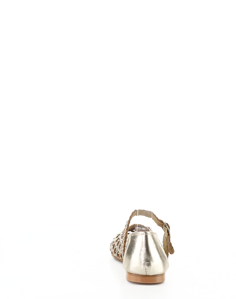 Wilda Gold Woven Leather