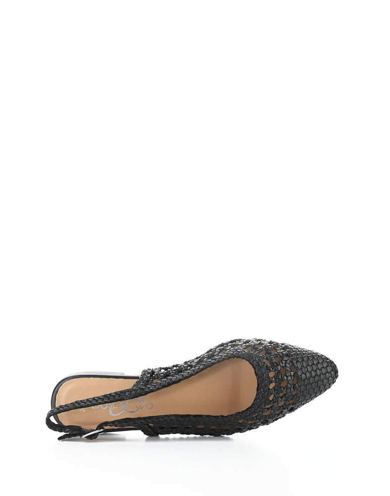Willow Black Woven Leather