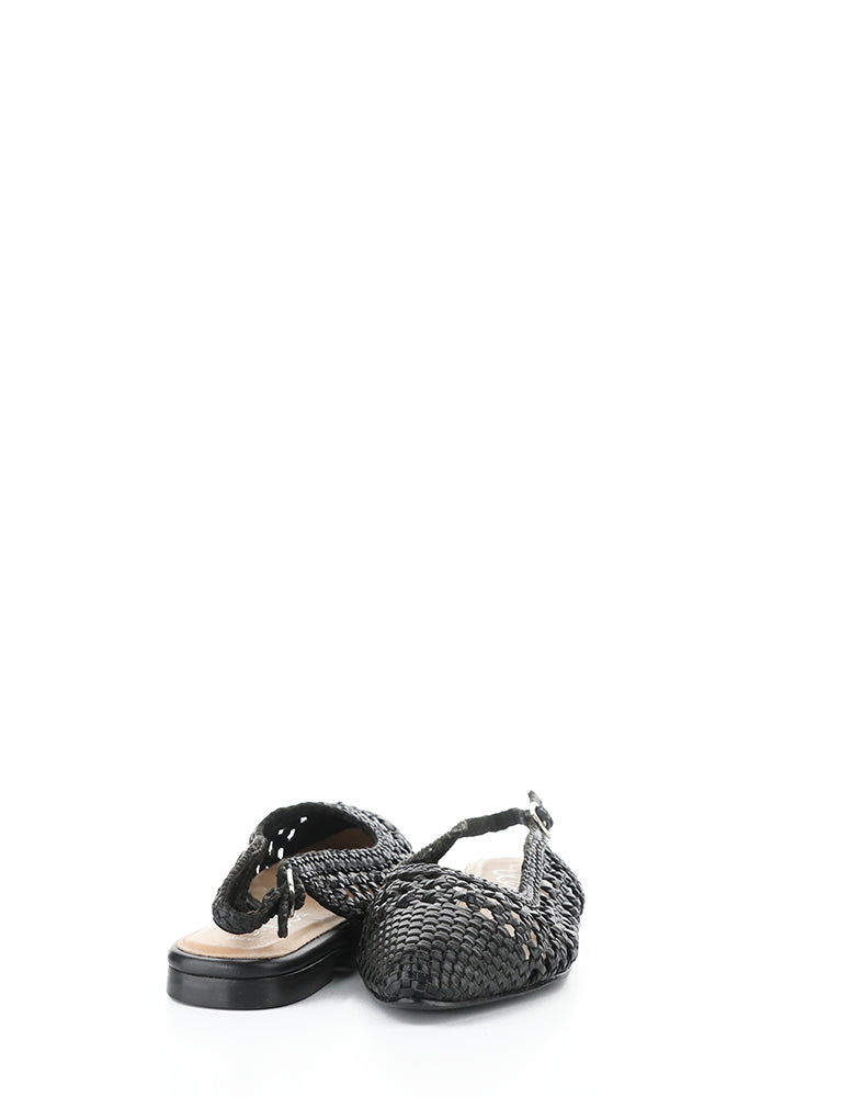 Willow Black Woven Leather