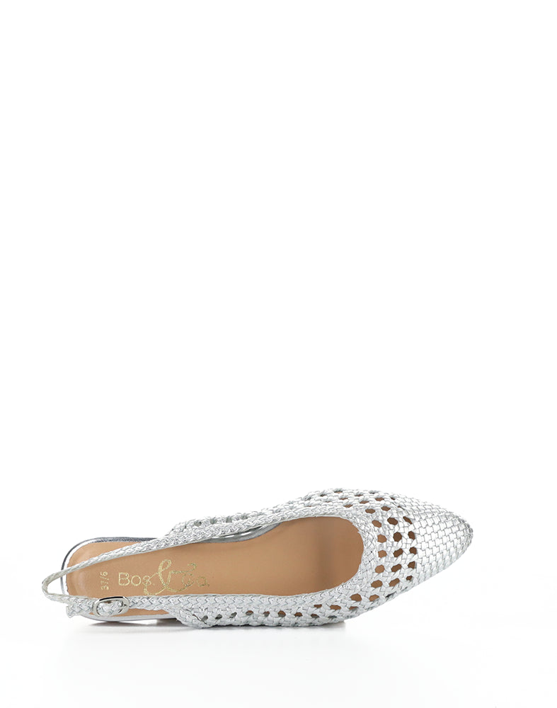 Willow Silver Metallic Woven Leather