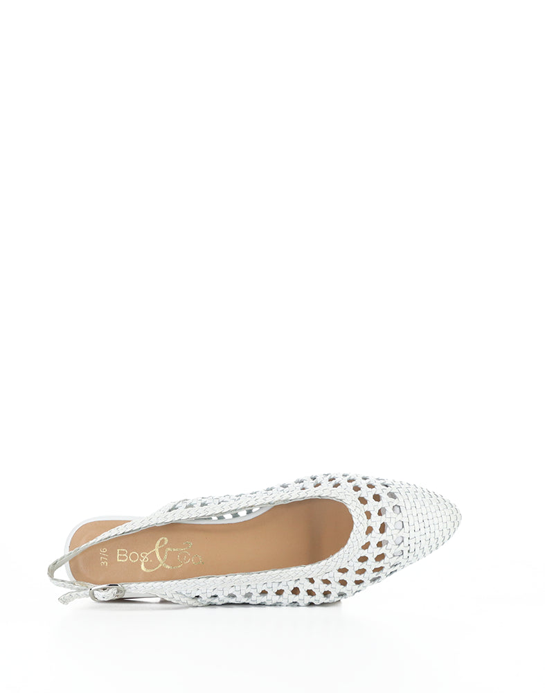 Willow White Woven Leather