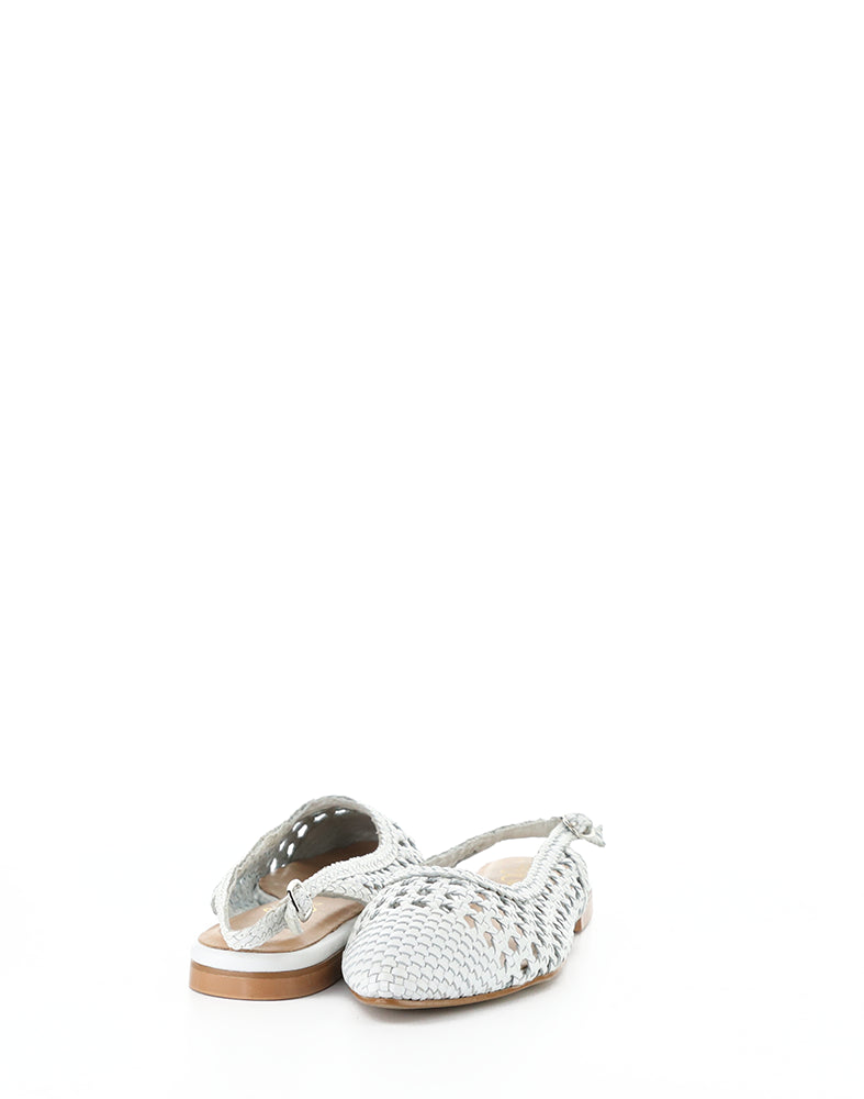 Willow White Woven Leather