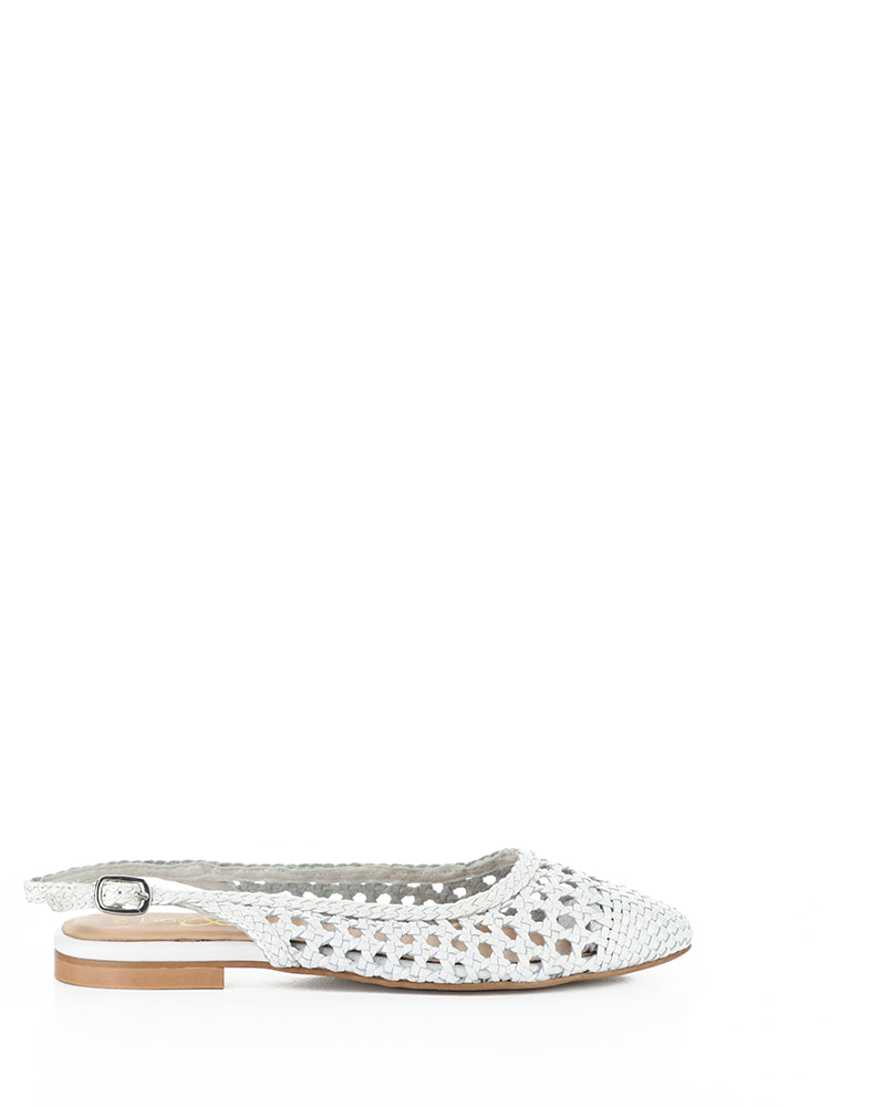 Willow White Woven Leather