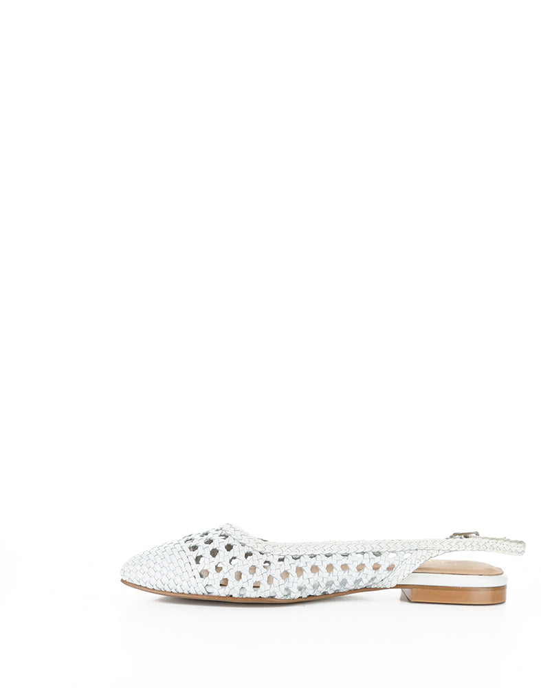 Willow White Woven Leather
