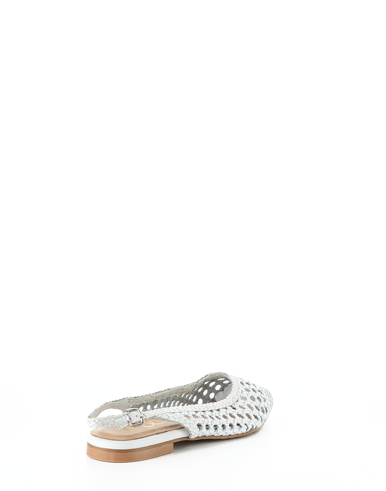 Willow White Woven Leather